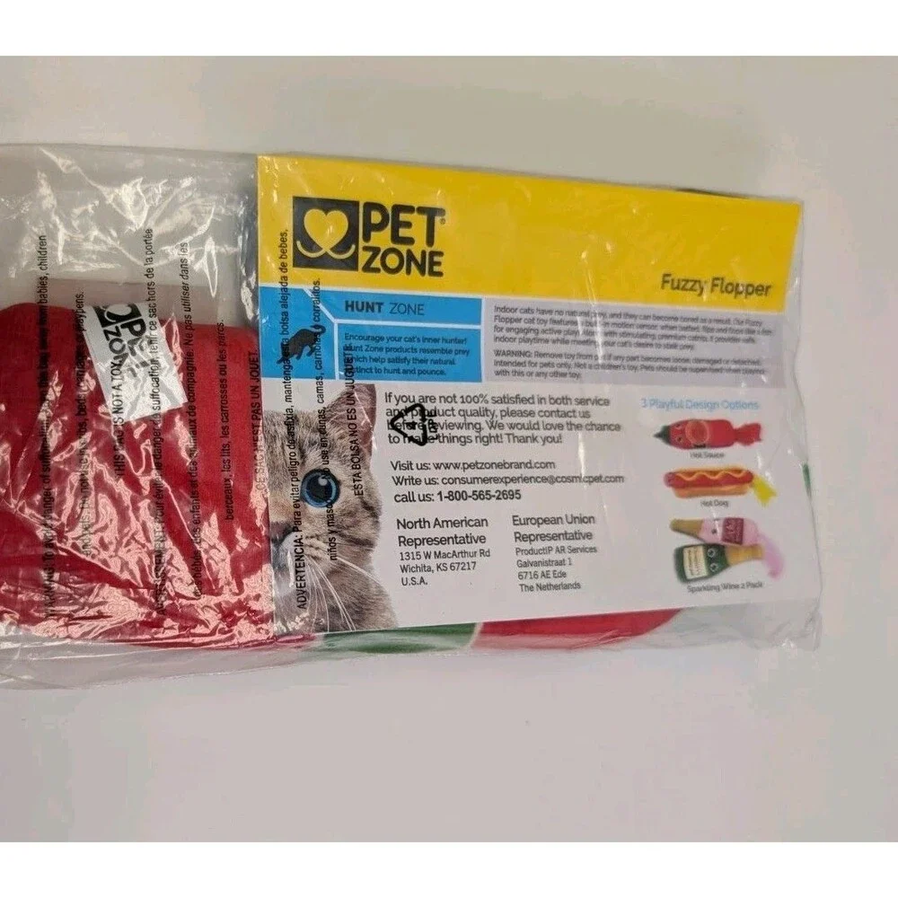 Pet Zone Rechargeable Fuzzy Flopper Kicker Hot Sauce Electronic Cat Toy